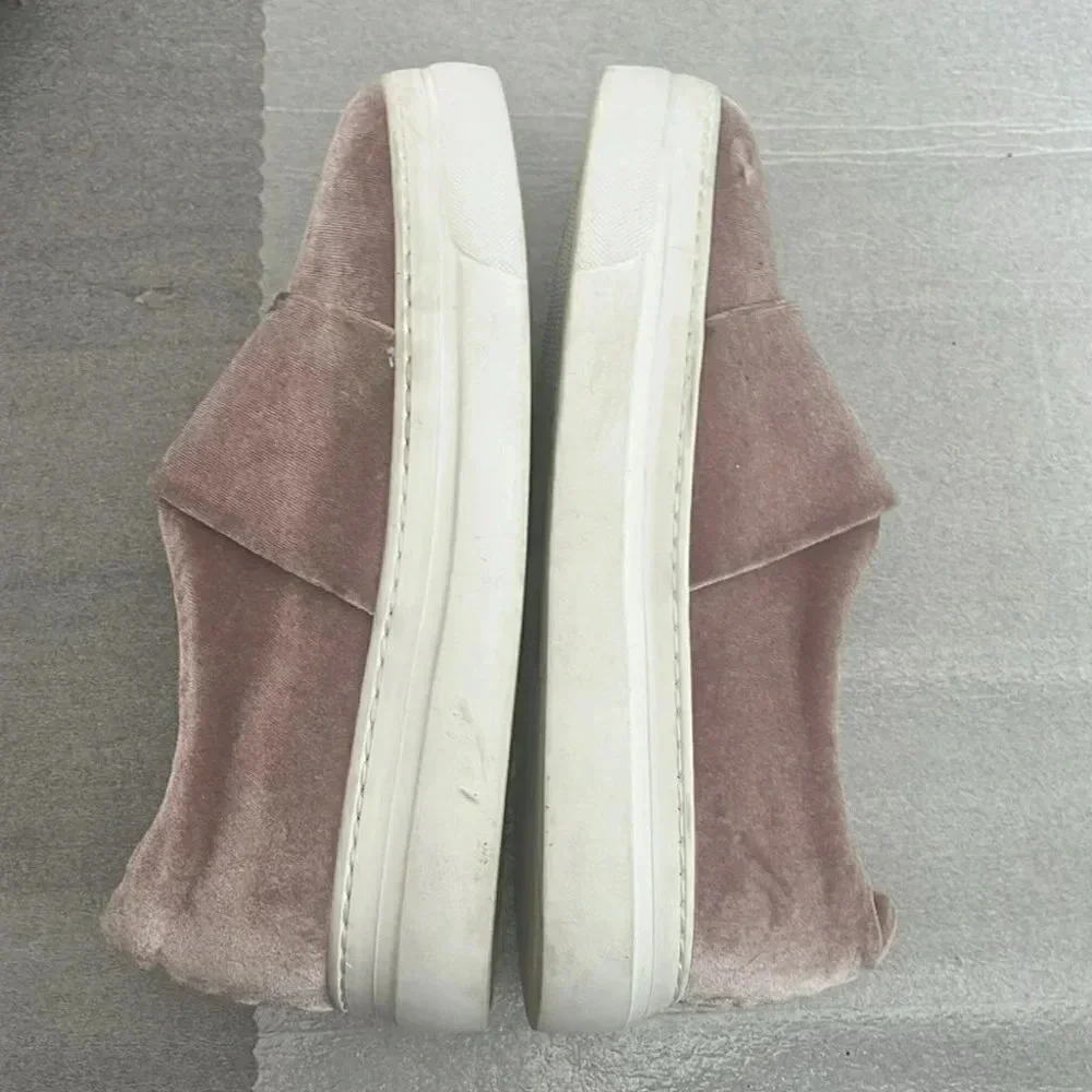 [US7/EU37.5]Lewit Arlo Pink  Velvet Slip-On Platform Sneaker- EUC - Picture 3 of 8